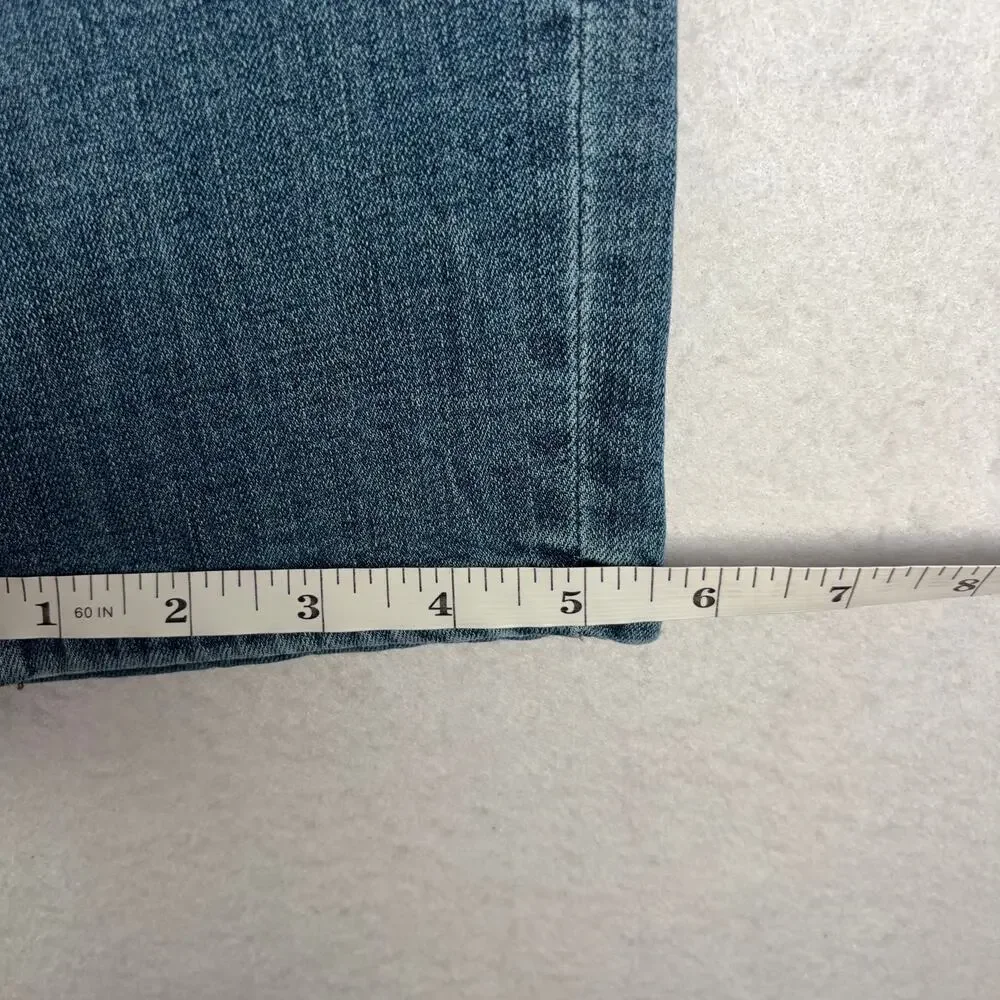 KUT from the Kloth Katy Ankle Straight Jeans Women's 4 Blue Mid Rise Distressed